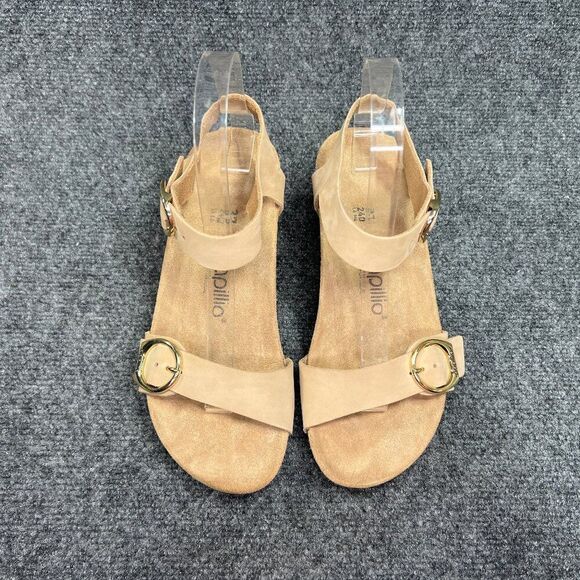 Papillio by Birkenstock Soley Wedge Sandals Women's 6.5N Tan Leather Buckle - Picture 3 of 13
